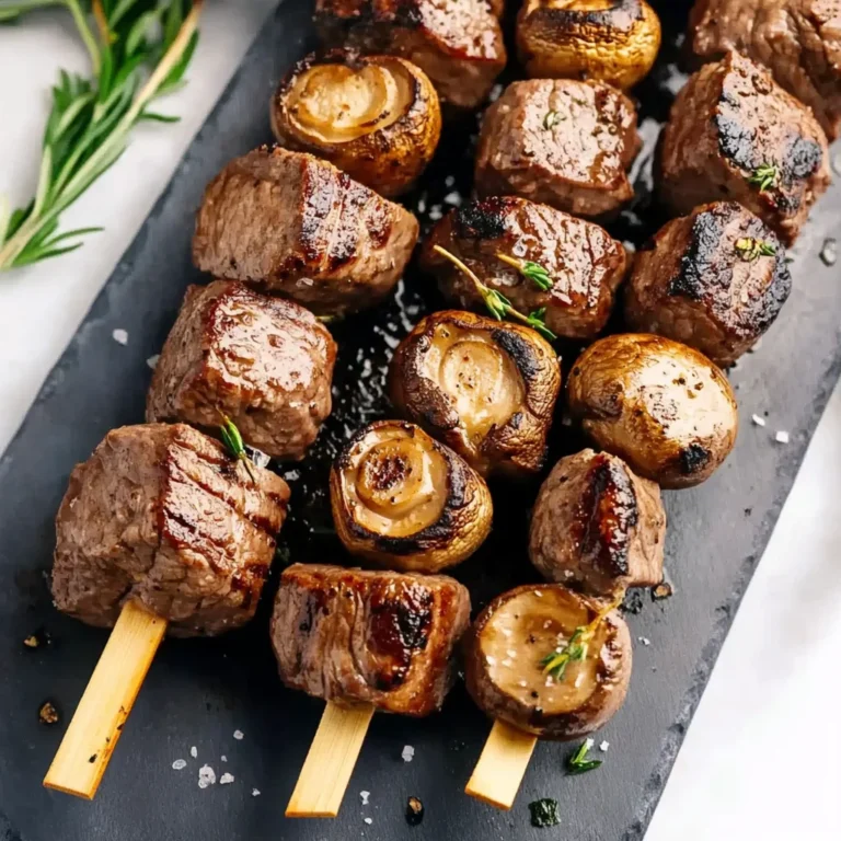 Best Grilled Steak and Mushroom Kabobs