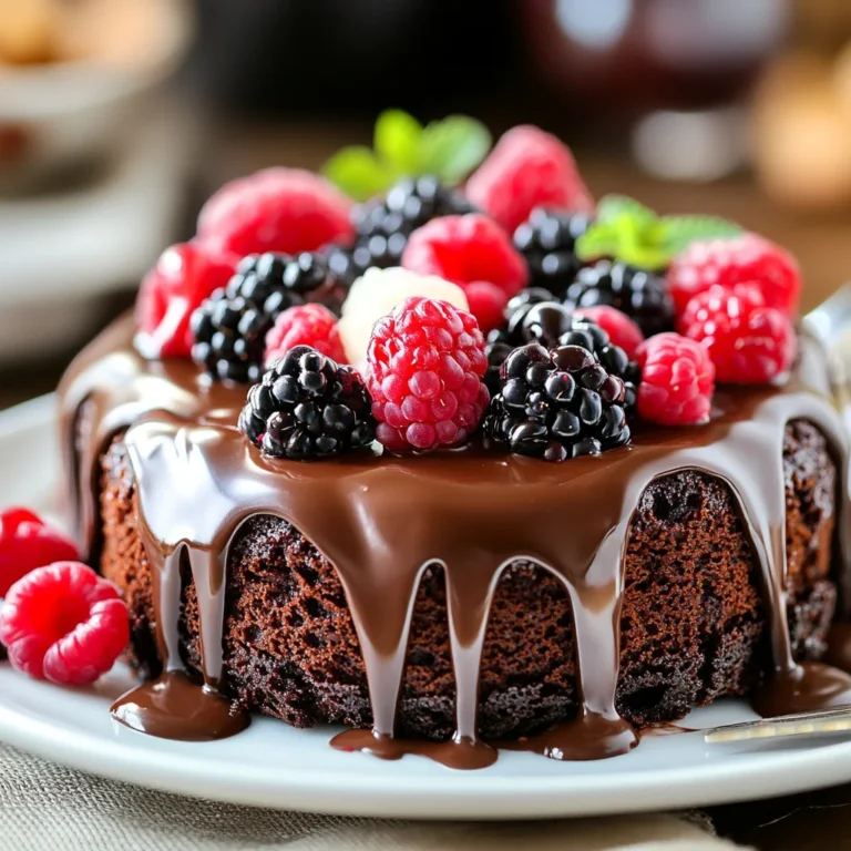 Chocolate Ganache Berry Poke Cake