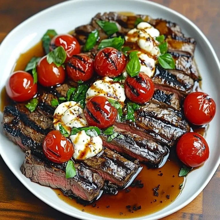 Grilled Flank Steak with Balsamic Caprese Twist