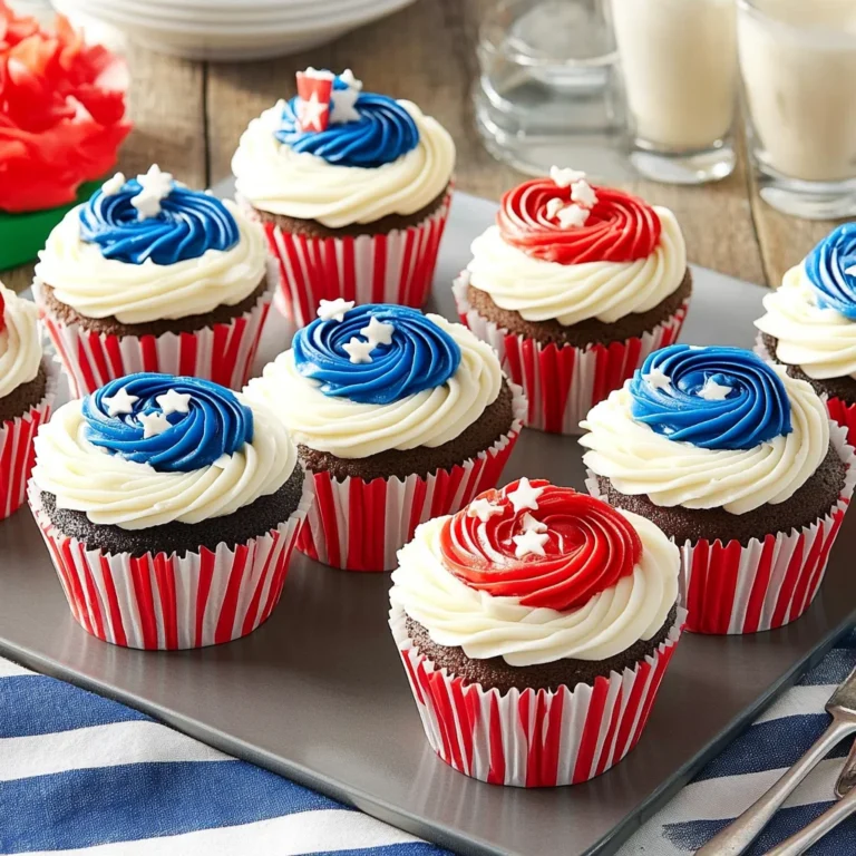 Patriotic Cookies Cream Cupcakes