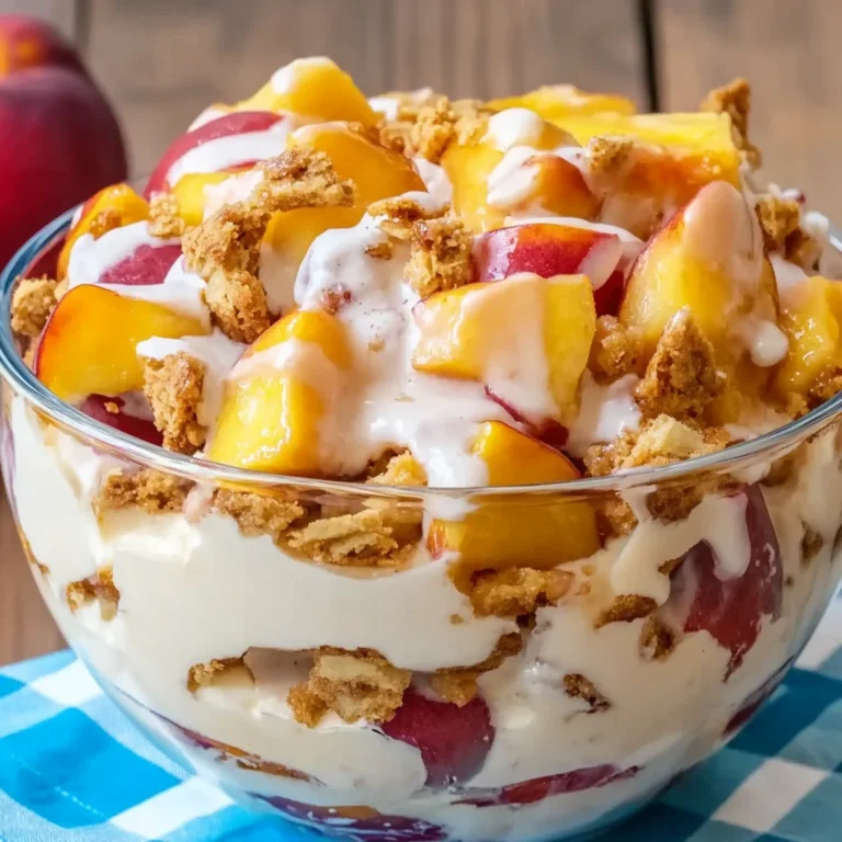 Peach Cobbler Cheesecake Fruit Salad