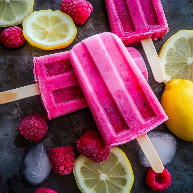 3-Ingredient Keto Raspberry Lemon Popsicles
