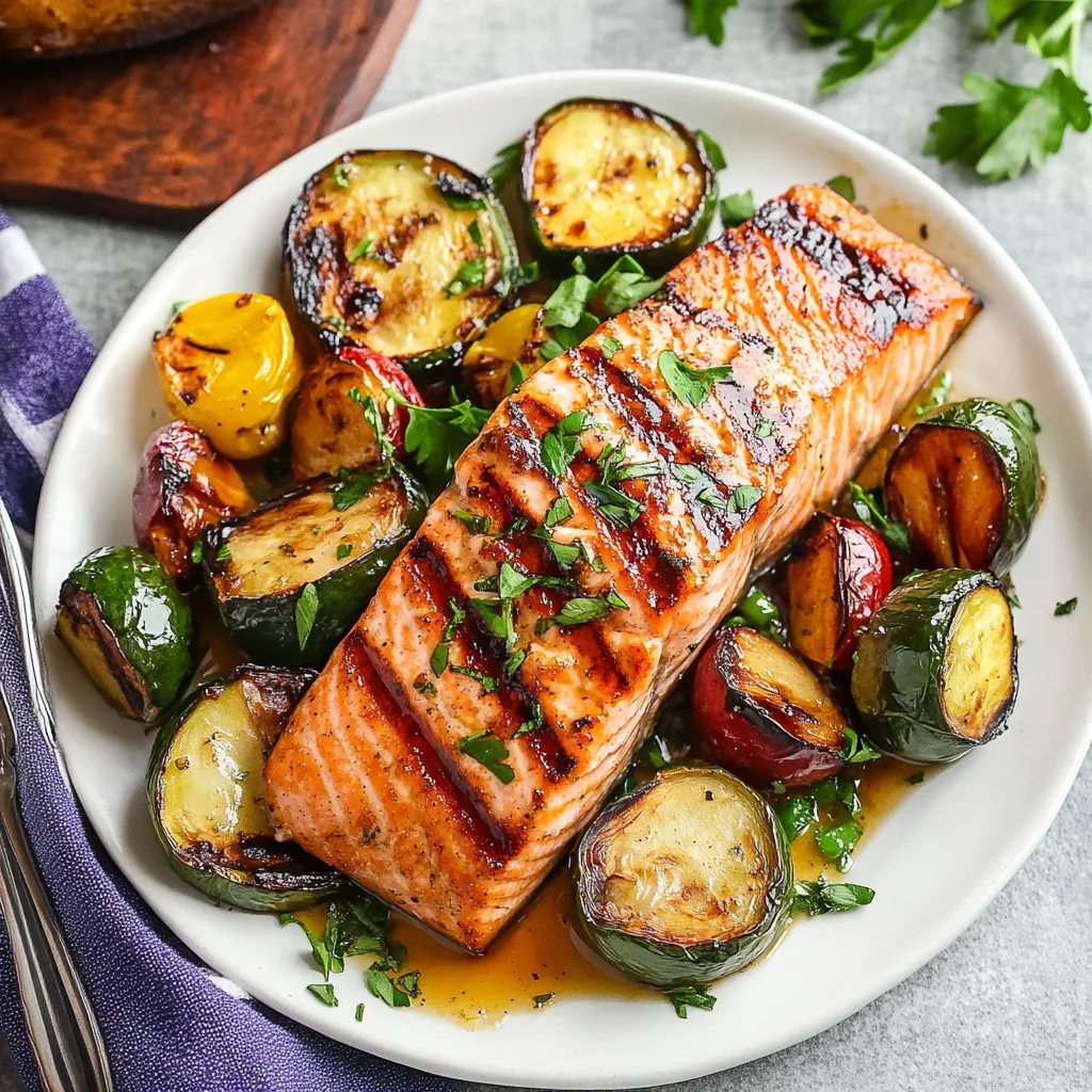 5 Ingredient Marinated Grilled Salmon