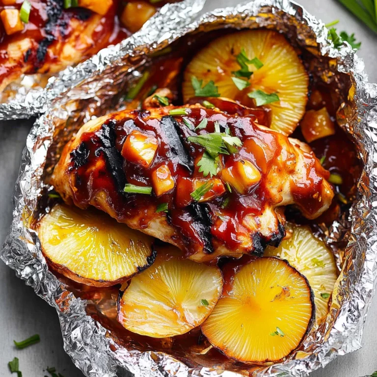 Grilled Hawaiian Barbecue Chicken in Foil