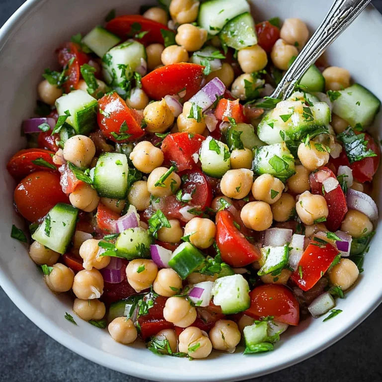 Marinated Chickpeas with Tomatoes and Cucumber