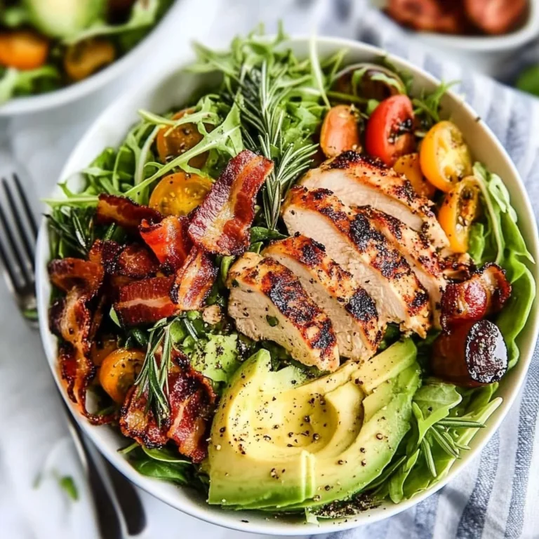 Rosemary Chicken, Turkey Bacon and Avocado Salad