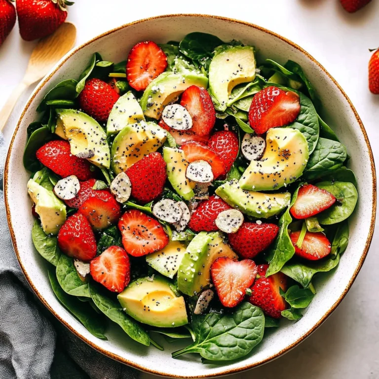 Strawberry Avocado Spinach Salad with Poppyseed Dressing