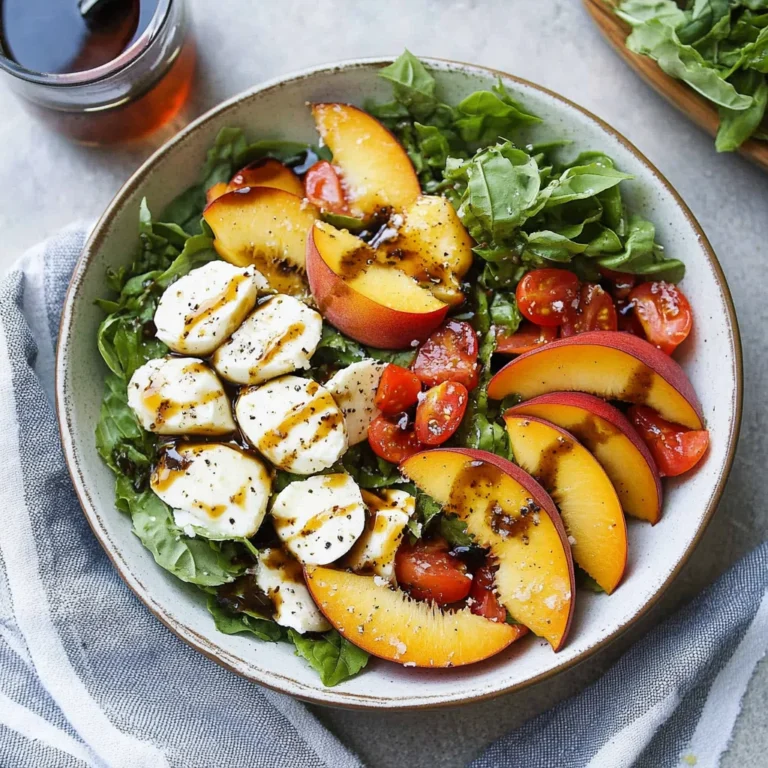 Summer Peach Balsamic Caprese Salad
