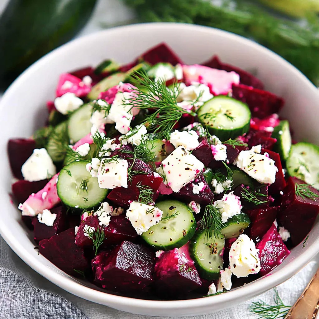 Beet Salad with Feta, Cucumbers, and Dill