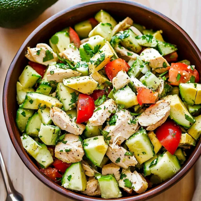 Chicken Cucumber Avocado Salad (NO COOK)