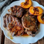 Juicy Grilled beef Chops with Spicy Peach Glaze