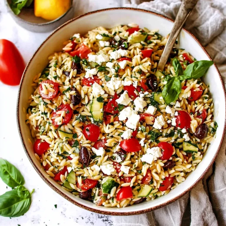 Orzo Pasta Salad Recipe with Feta