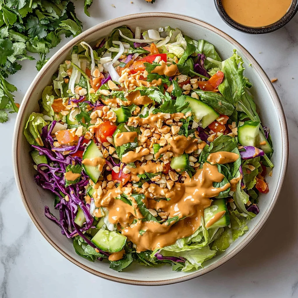 Thai Crunch Salad CPK Copycat (with peanut ginger sauce)