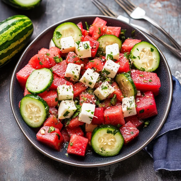 Watermelon Cucumber Salad Recipe