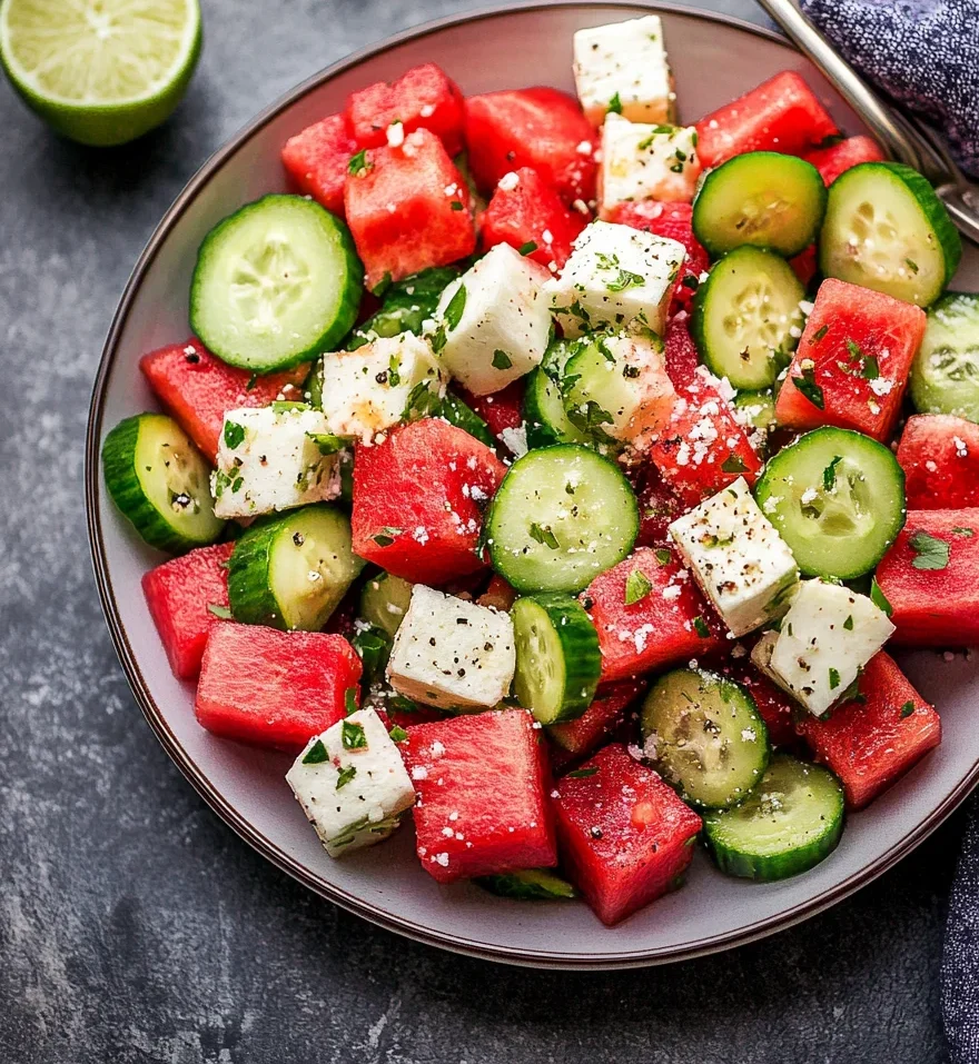 Watermelon Cucumber Salad Recipe