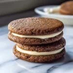 Ginger Molasses Sandwich Cookies with Eggnog Frostings