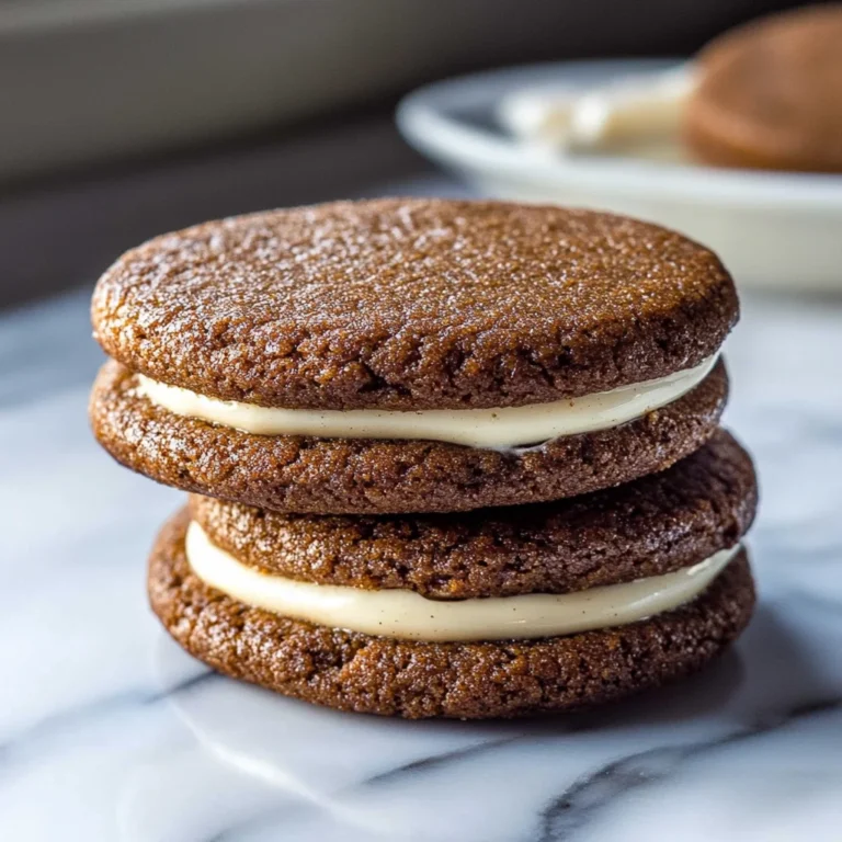 Ginger Molasses Sandwich Cookies with Eggnog Frostings