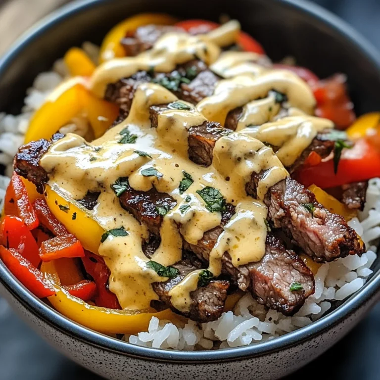 High Protein Philly Cheesesteak Rice Bowls