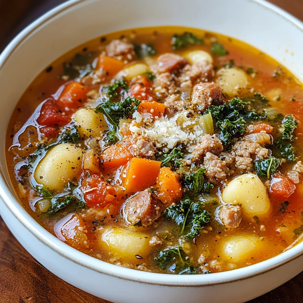 Italian Vegetable Soup with Spicy Sausage