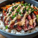 Korean BBQ Steak Rice Bowls with Spicy Cream Sauce: An Incredible Ultimate Recipe