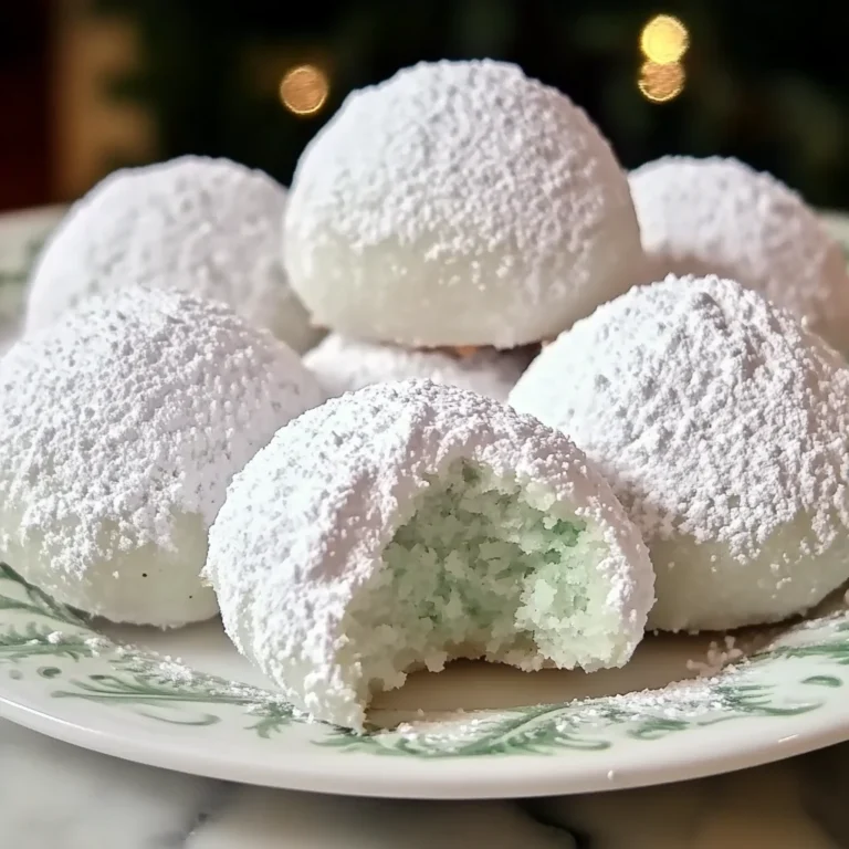 Minty Snowball Cookies