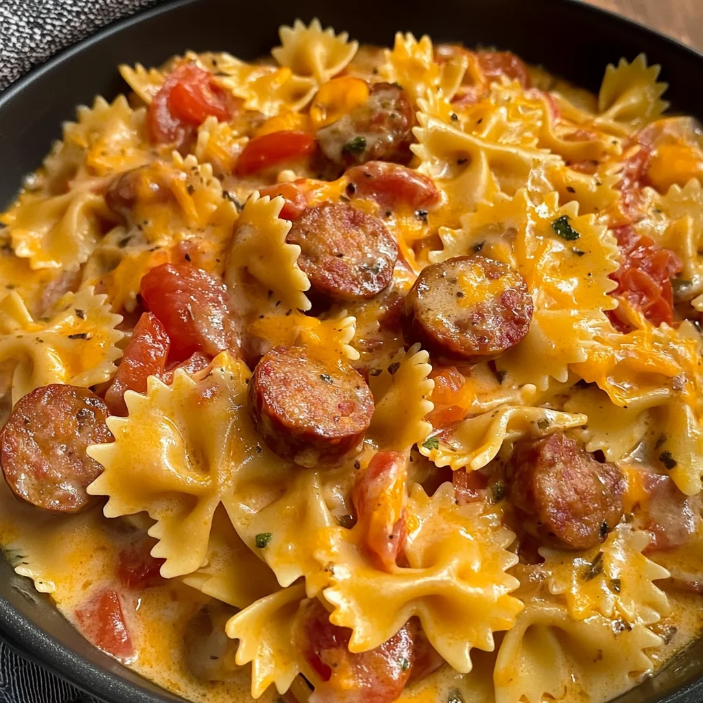 One Pot Creamy Cajun Sausage Pasta