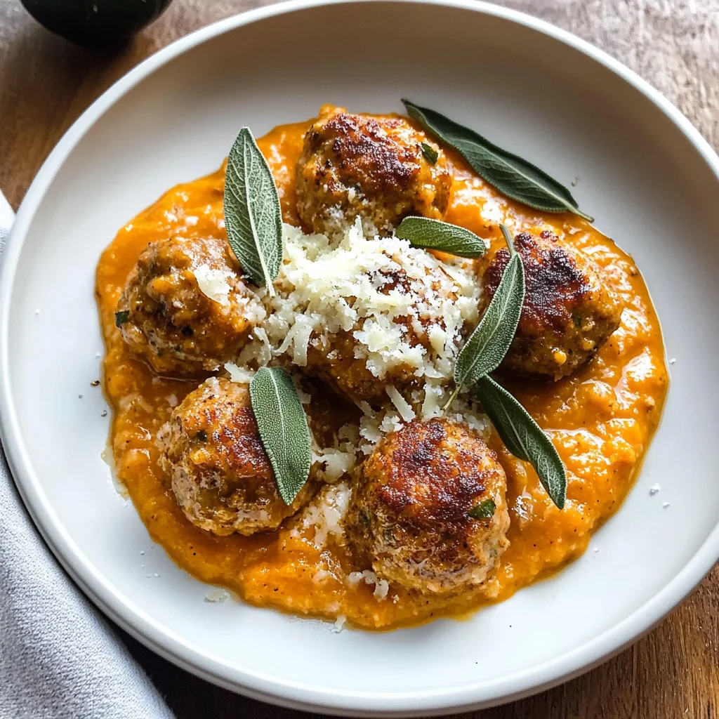 Turkey Meatballs in Pumpkin Sage Sauce