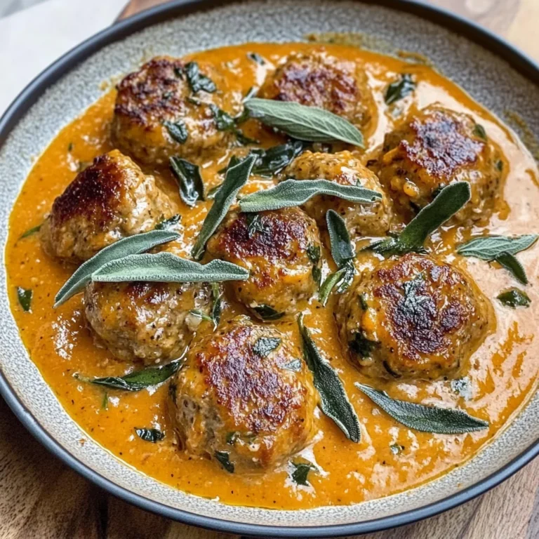 Turkey Meatballs in Pumpkin Sage Sauce