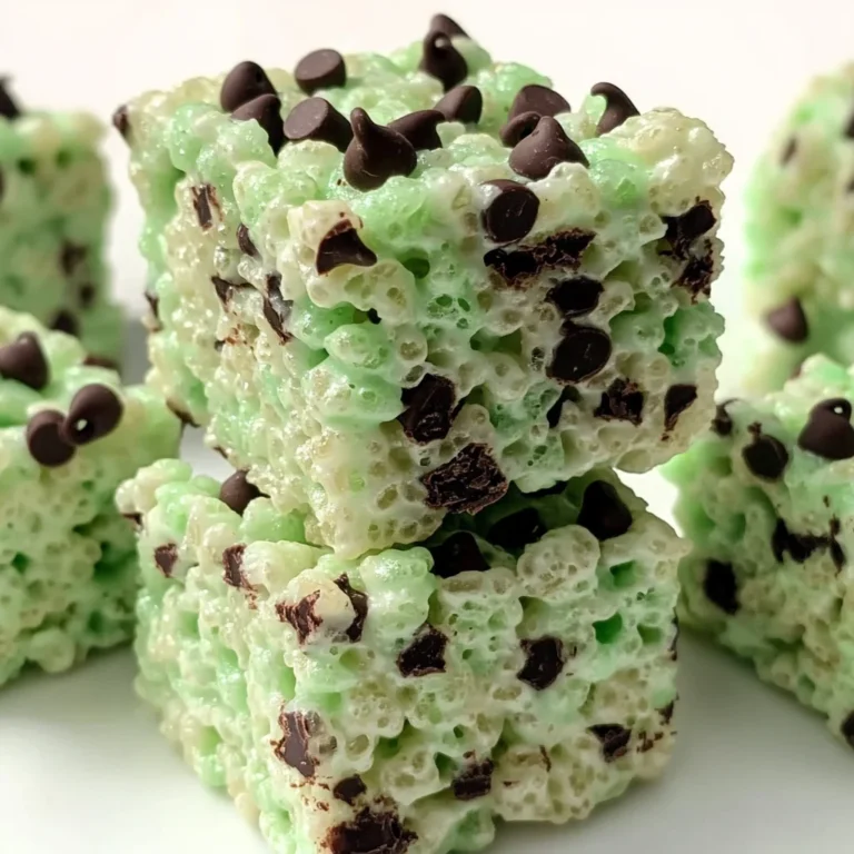 Mint Chocolate Chip Rice Krispie Treats