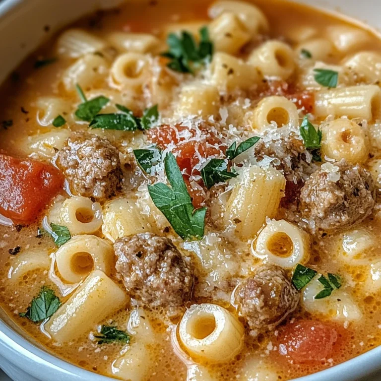 Parmesan Italian Sausage Ditalini Soup
