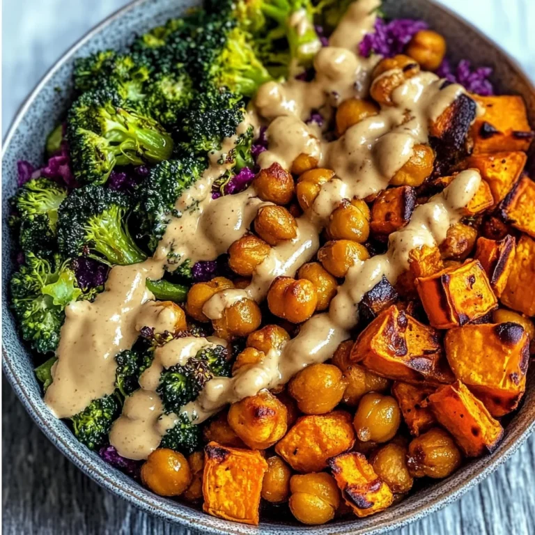 Roasted Veggie & Chickpea Bowls with Maple Dijon Tahini Dressing