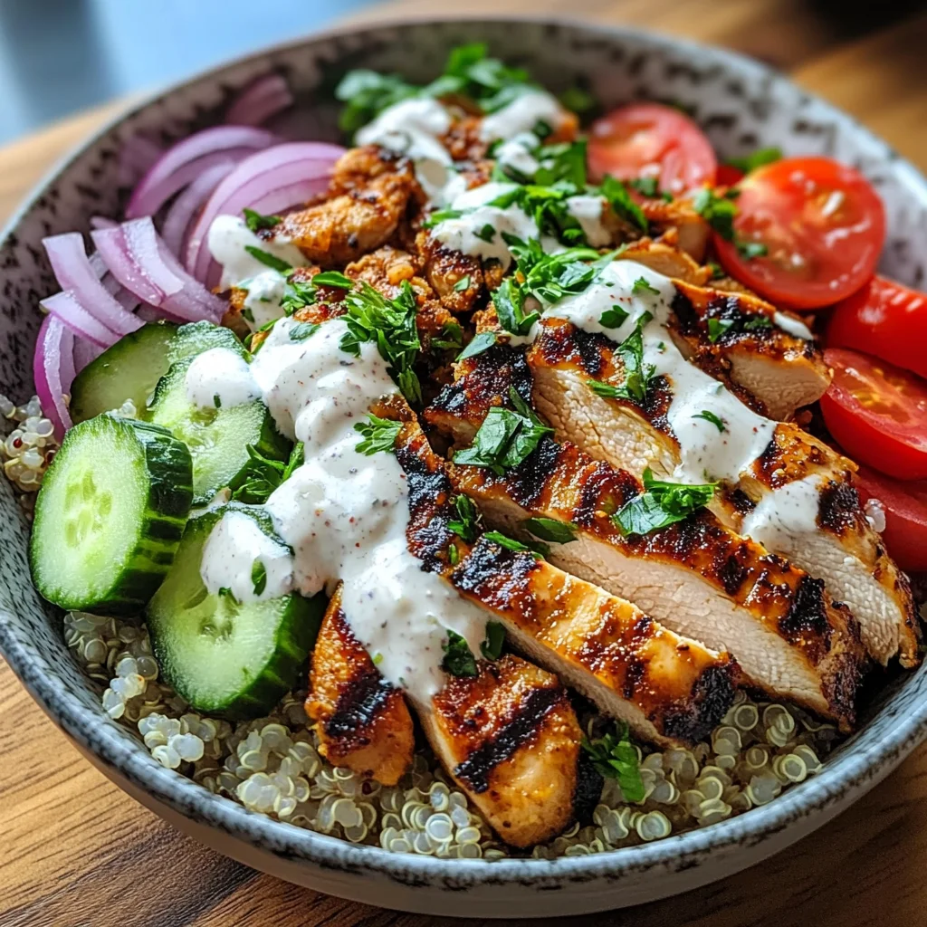 Savor 2-Hour Grilled Chicken Shawarma Bowls with Creamy Garlic Sauce