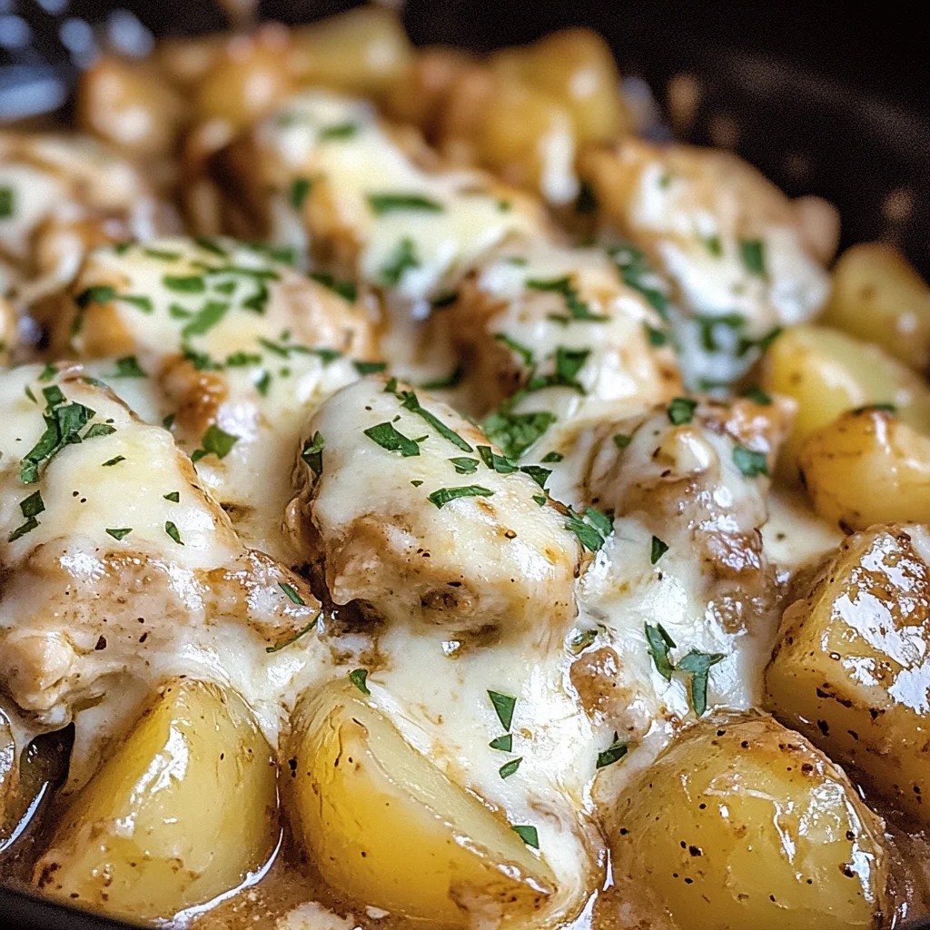 Slow Cooker Garlic Parmesan Chicken and Potatoes