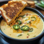 Spicy Jalapeño Popper Soup with Grilled Cheese Dippers