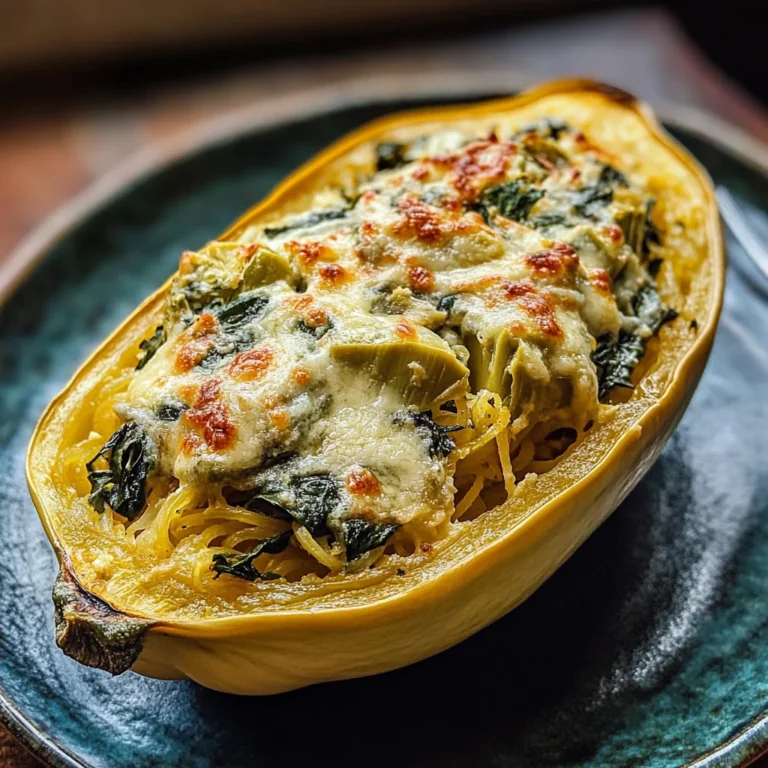 Spinach and Artichoke Stuffed Spaghetti Squash