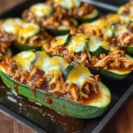 Sticky BBQ Chicken Zucchini Boats